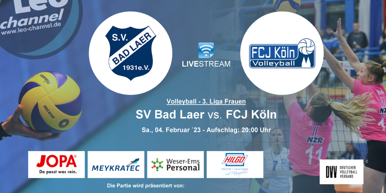 Volleyball-Livestream: SV Bad Laer empfängt FCJ Köln zum Heimspiel - Treffen der Tabellennachbarn